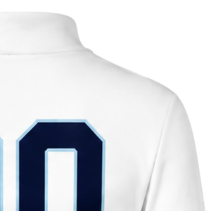 Maillot de sport à manches longues sublimé bleu marine et blanc pour cheerleading, entraînement, compétition et matchs - Product Image 6