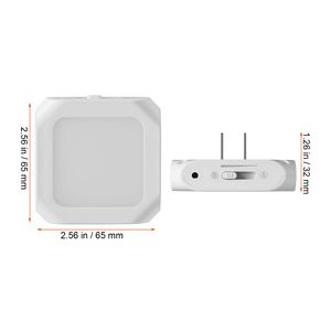 Confezione da 2 luci notturne a LED da incasso per camera da letto, 0,6W, luce bianca calda 3000K, sensore crepuscolare, ingresso 5V, uscita 5V - Product Image 5
