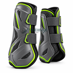 Botas elegantes para cepillar el pelaje del caballo que proporcionan una cómoda cobertura para las patas, movimiento flexible y un cierre seguro para la equitación. - Product Image 2