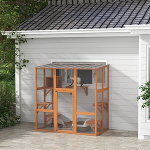 Recinto per Gatti da Esterno Orange Catio con Tetto Protettivo e Tiragraffi per 1-2 Gatti - Product Image 2