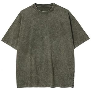 Fournisseur professionnel de t-shirts en coton délavés à l'acide, design personnalisé, coupe ample, style vintage - Product Image 4