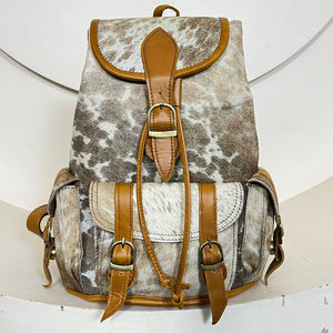 ODM OEM New Arrival 2024 High Quality Cowhide Leather <b>Drawstring</b> <b>Backpacks</b> for Men and Women's Rucksack Travel Weekender Daypack - Product Image 4