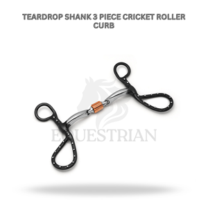 Bocado de caballo de 3 piezas con vástago en forma de lágrima y rodillo para críquet, equipo de equitación - Product Image 2