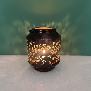 Decorative Candle Holder Hollow Carved Jar <b>Tea</b> <b>Light</b> <b>Lantern</b> for Home Wedding Ramadan Decor - Product Image 1