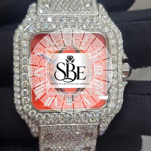Reloj de Lujo con Movimiento de Cuarzo y Diamantes Estilo Hip Hop, Caja Cuadrada de 28 mm, Esfera Analógica para Uso Diario en la Oficina, Exportación - Product Image 1