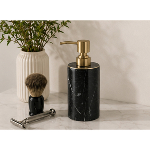 Distributeur de savon vintage en marbre noir naturel avec pompe en laiton de qualité supérieure, accessoires de salle de bain pour hôtel et flacon moderne pour lavage des mains - Product Image 4