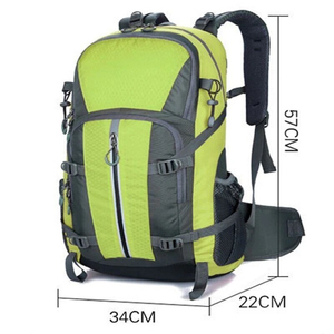Orange <b>Nylon</b> Travel Backpack 30 40L Large Capacity Lightweight Outdoor <b>Bag</b> Unisex with Adjustable <b>Shoulder</b> Straps Zipper Pockets - Product Image 2