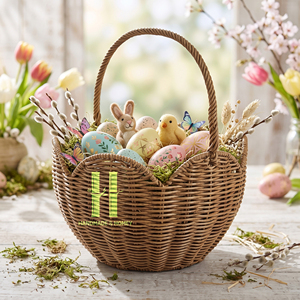 Eco friendly Hand woven <b>Baskets</b> With Handle Customize Sizes Variety Colors For Easter Decorations <b>Gifts</b> OEM From Vietnam - Product Image 3