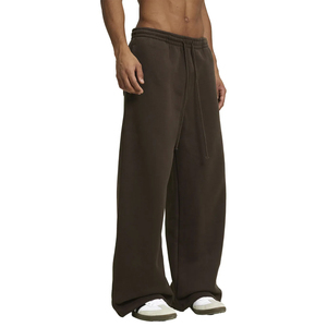 2026 Custom Sweatpants Brown Color Drawstring Waist Wide Leg Long Pants 100%Cotton Blends Heavy <b>Weight</b> <b>Blank</b> Sororities for Men - Product Image 3