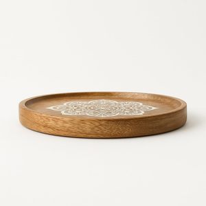 Superfine Quality Printed Wooden Serving <b>Tray</b> for <b>Snacks</b> Mango Wood Decorative Catering Platter Available for Sell At Best Price - Product Image 4