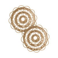 Sets de table ronds en jonc de mer tressé, en fibres naturelles, résistants à la chaleur, pour cuisine