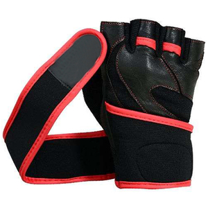 Fingerless Cowhide Leather Fitness Gloves with Integrated Wrist Wraps - Breathable Heavy Duty Gym Grips for Men & Women - Product Image 2