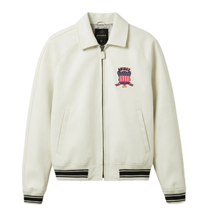 Veste ICON JACKET 2026 en cuir véritable de haute qualité, veste Avirex pour homme, couleur blanche, design personnalisé, veste en cuir Avirex pour homme, fabrication américaine - Product Image 4