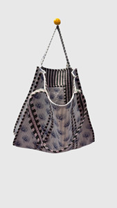Sac fourre-tout bohème en coton avec imprimé pissenlit bleu, sac de shopping ouvert sur le dessus, toutes saisons - Product Image 3