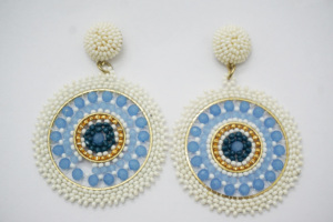 Pendientes de Aro de Moda Étnica con Cuentas de Vidrio en Forma de Diseño, Bañados en Rodio, Hechos a Mano, para Mujer y Niña, Colores de Tendencia 2026, Novedades, Aniversario - Product Image 4