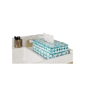 Caja de pañuelos rectangular de alta gama con incrustaciones de nácar y madera hecha a mano para decoración del hogar - Product Image 4