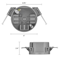 Caja de Conexiones Redonda para Techo de PVC, 1 Entrada, con Terminales de Tierra y Tornillos, Certificación ETL, Gris/Azul, Nivel de Protección IP65