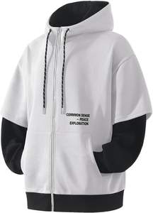 เสื้อฮู้ดสตรีทแวร์ลายพิมพ์ดิจิตอลแบบย้อมสีเอซิดวอช  ตกแต่งด้วยผ้าซิลค์สกรีนพิมพ์ลายโลโก้ด้านหน้า  แบบมีซับใน  สีพื้น - Product Image 4