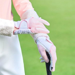 <b>Pink</b> Colored Oem Logo Ladies' Thermal Golf Mittens Stay Warm, Anti-slip Grip, Touchscreen Compatibility Sports Wear Golf Glove - Product Image 5