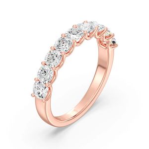 Anillo de media eternidad con corte almohadilla y bordes festoneados - Product Image 6