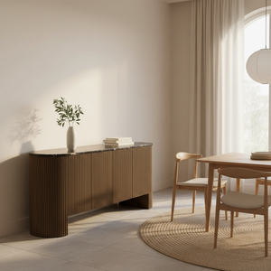 Buffet de salon PKP moderne en bois naturel, écoresponsable, avec 4 portes battantes et 2 tiroirs, pour le Vietnam - Product Image 2