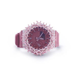 Relojes de Lujo con Diseño de Medio Trono Exclusivo, con Diamantes Incrustados, Correa de Goma, Piezas Atemporales, Caja Redonda Artística para Fiestas - Product Image 1