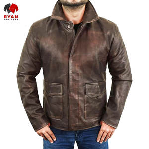 Chaqueta de Cuero Premium para Hombre, Logotipo Personalizado, Color Sólido, Diseño Único, Tallas Grandes, OEM, ODM - Product Image 1