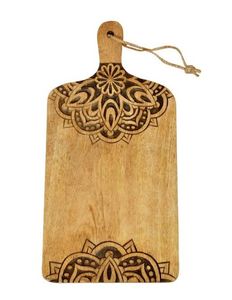 Planche à découper carrée en bois Linea Exports Inc avec poignée, épaisseur 1,3 cm, lavable au lave-vaisselle, non toxique, design rustique, facile à nettoyer - Product Image 2