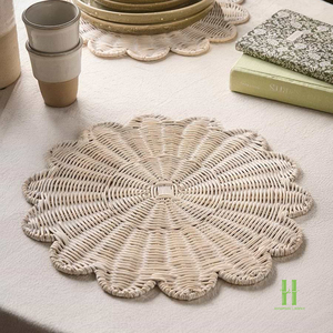 Assiettes rondes en rotin écologiques les plus vendues, sets de table bohèmes en osier tressé pour la décoration de table - Product Image 4