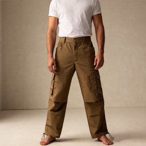 Pantalones de Lona para Mujer HANO 2024, Transpirables, con Costuras Decorativas, Cintura Media Elástica, con Cordones, Estilo Cargo, Pierna Recta - Product Image 1