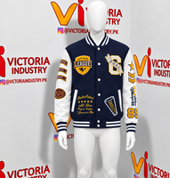 Veste Letterman en laine véritable avec patch en chenille, veste universitaire classique, veste bomber athlétique de ligue universitaire