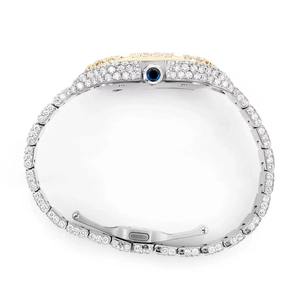 Montre de luxe carrée en acier inoxydable avec cadran en verre et diamants Moissanite naturels incrustés, mouvement à quartz, style Hip Hop - Product Image 5