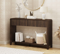 Table console d'appoint en bois massif recyclé de style moderne avec trois tiroirs pour l'ameublement de la maison, l'entrée, l'atelier ou l'appartement