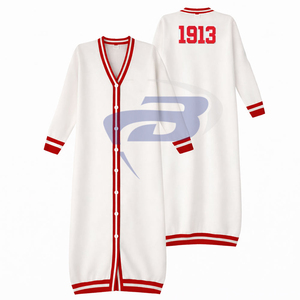 เดลต้า |   ซิกมา |   เสื้อคลุมคาร์ดิแกนลำลองสำหรับฤดูหนาว Theta Sorority ผ้าวูล/อะคริลิก ดีไซน์โดดเด่น เสื้อคลุมคาร์ดิแกนยาวสำหรับผู้หญิง - Product Image 1