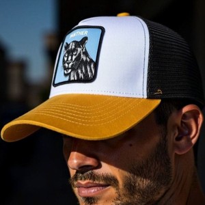 Nouvelle casquette trucker en maille avec logo animal personnalisé, blanc, noir, jaune, réglable, unisexe, décontractée, printemps-été, design 6 panneaux - Product Image 6