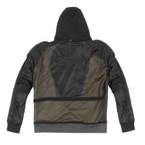 เสื้อฮู้ดมอเตอร์ไซค์สำหรับผู้ชาย OEM พร้อมซิปสีเงินและซับในอะรามิด ป้องกันลม กันหนาว สไตล์นิรภัย - Product Image 5