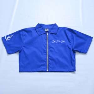 เสื้อยืดครอปแขนสั้นคุณภาพพรีเมียมสำหรับผู้หญิง ปักลายด้านหน้าและด้านหลัง ผ้าฝ้าย 100% - Product Image 5