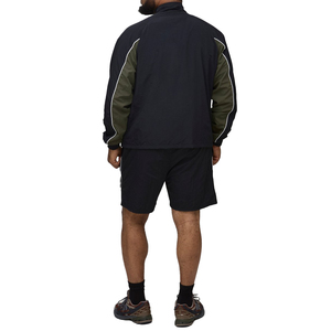Unisex High Quality Coated Windbreaker Hooded Stand Collar <b>Jacket</b> Wholesale OEM Side Piping Two Color Matching Side Panel - Product Image 2