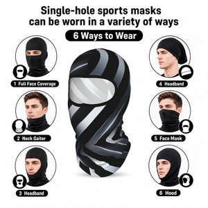 Splendid Apparel Striped <b>Balaclava</b> Face Mask Unisex Adult Outdoor Breathable Waterproof Nylon Full Coverage 58-60CM Head - Product Image 5