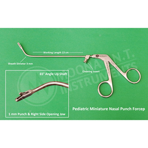 Pinza Quirúrgica ENT Pediátrica para Perforación de Seno Frontal, Punzón Nasal Miniatura de 1mm con Punta Derecha y 13cm de Longitud de Trabajo - Product Image 1