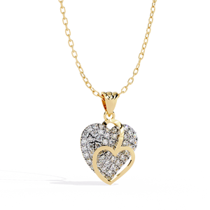 Aries Jewel Classic 14K <b>Solid</b> <b>Gold</b> Round Cut Set Lab Diamond Solitaire <b>Pendant</b> Necklace for Women Party Gift - Product Image 1