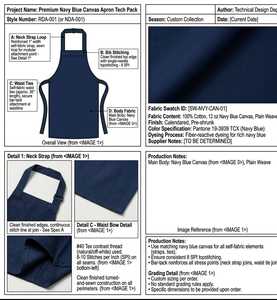 Delantal de Algodón Azul Marino Tejido, Unisex, Uniforme para Personal de Restaurante y Bar, Duradero, Reutilizable, Suave e Higiénico - Product Image 5