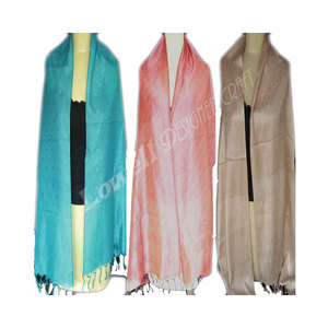 Buy Polyester Indian Twill Silk Scarf Long Jacquard Logo Stole for Summer and Winter Customizable Fans Scarf Online Shopping - Product Image 6