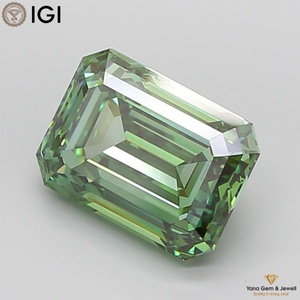 Elegante Diamante Cultivado en Laboratorio con Corte Esmeralda de 2.50 Quilates, Color Verde Intenso, Claridad VVS2, con Certificado IGI para Anillo de Compromiso - Product Image 6