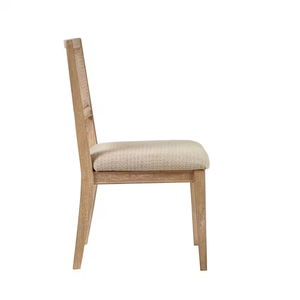 Silla de Comedor Moderna de Madera con Respaldo de Ratán y Asiento Tapizado, Diseño Escandinavo, Plegable, Muebles para el Hogar - Product Image 3