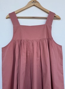Robe longue en coton rose poudré pour femme, col carré, sans manches, coupe ample, style A-line, robe d'été décontractée, vêtements bohèmes, grossiste - Product Image 4