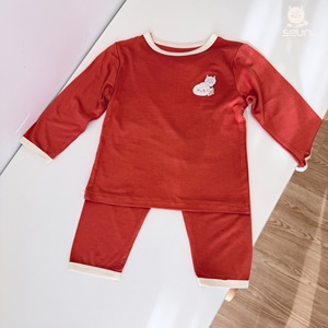 SeunKids Ensemble pyjama à manches longues pour bébé, 2 pièces, en coton, imprimé dessin animé, vêtements de nuit respirants, unisexe, pull à col rond, printemps - Product Image 4