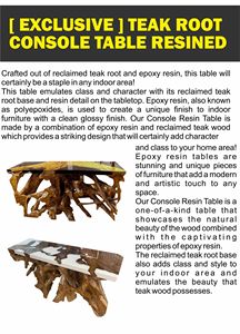 TEAK ROOT CONSOLE <b>TABLE</b> RESINED - Product Image 5