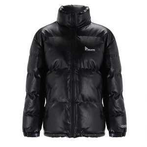 Blouson matelassé en toile noir uni à capuche et fermeture éclair intégrale, coupe ajustée pour homme, service OEM, décontracté, séchage rapide, imperméable, pour l'extérieur, collection printemps - Product Image 3