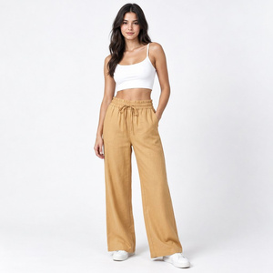 Pantalones Deportivos Personalizados para Mujer, de Algodón Grueso, Pierna Ancha, con Detalle de Pedrería, Cintura Elástica e Interior Suave - Product Image 5